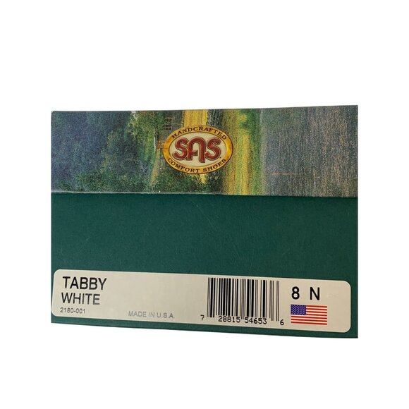 SAS Womens Tabby White Leather Adjustable Comfort Sandals Size 8N EUC M10097 - Picture 11 of 13